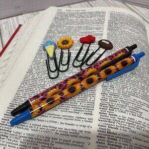 Clip 'N Button Bookmarks (4pcs) plus "Write in Style" Pens (2) ~ Favorite Things